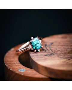 New Retro Green Turquoise Ring Cross-border European And American Ring