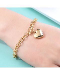 Stainless Steel OT Buckle Heart-shaped Suit Bracelet