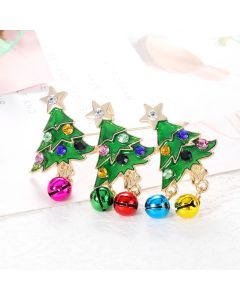 Fashionable Personality Alloy Diamond-encrusted Bell And Painted Dripping Oil Brooch