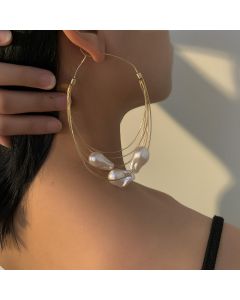 Personality Multi-layer Tassel Imitation Pearl Earrings women