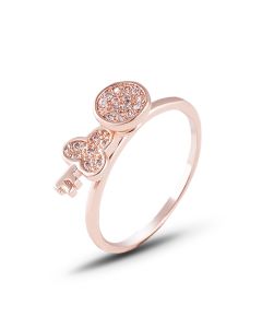 Creative Couple Key Diamond Ring Micro-inlaid Zircon Ring Wedding Ring