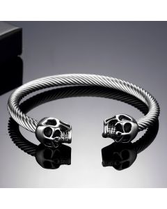 Men's Vintage Titanium Steel Skull Bracelet