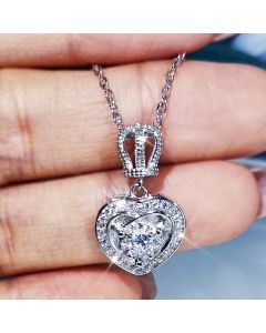 Zircon Necklace Women's Heart-shaped Full Rhinestone Short Clavicle Chain