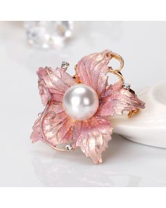 Dreamy Exquisitely Painted Oil Drop Flower Brooch