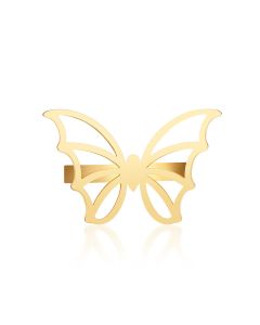 Personality Stainless Steel Butterfly Casting Ring Gold Ladies Jewelry