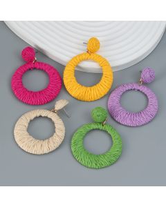 Women's Round Woven Bohemian Earrings