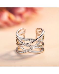 European And American Retro Exaggerated Ring Female Line Diamond Tail