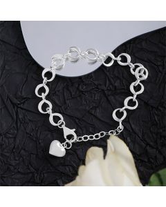INS Niche Silver Buckle Sterling Silver S925 Heart Bracelet