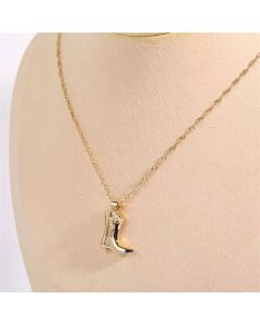 Women's Fashion Classic Denim Boots Pendant Necklace