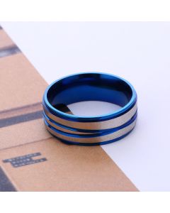 Simple Stainless Steel Fashion Weight Loss Ring Popular Cross Line Horizontal Sand