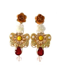 Magnetic Flower Korean Style Personalized Dress Crystal Earrings