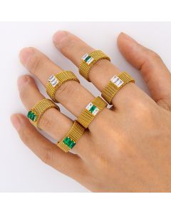 Personality Creative Mesh Ring Inlaid Zircon Male