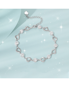 Women's Loving Heart Zircon Bracelet S925 Sterling Silver