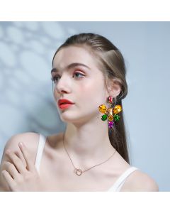 New Color Diamond Series Butterfly Earrings