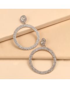 Golden Retro Exaggerated Silver Earrings