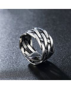 Personalized Retro Woven Extra Wide Ring