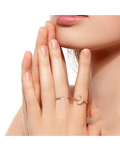 S925 Sterling Silver Single Row Opal Diamond Ring