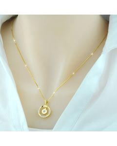 925 Sterling Silver 18k Yellow Gold Plated Rose  Love Necklace Women