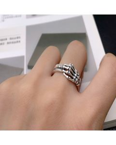 Sterling Silver European And American Skull Ghost Claw Ring