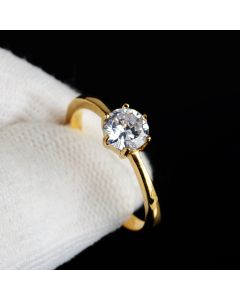 Simple Six-claw Women's Ring Fashion Model Not Artificial