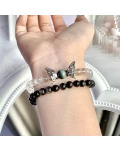 Natural Crystal Bracelet Silver Stone White Crystal