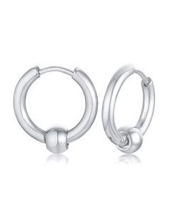 Stainless Steel Round Bead Earrings Simple Men's Earrings