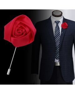 Ribbon Fabric Heart Rose Brooch Classic