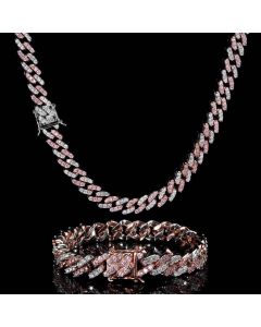 Single Row Zircon Cuban Chain Men And Women Simple Fashion Jewelry