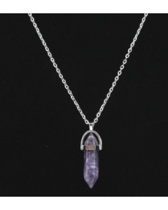 Jewelry Alien blasting necklace hex pendant necklace two pointed natural stone necklace Korean version of the source