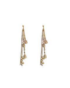 Silver Needle Diamond Crystal Zircon And Tassel Earrings