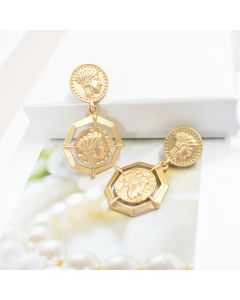 Irregular Geometric Stitching Head Stud Earrings