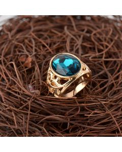Fashion Simple Golden Agate Ladies Ring