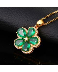 Colored Gems Carat Synthetic Emerald Parthenocissus Grass Pendant