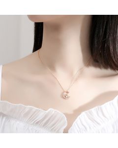 Korean Version Of Forest Rabbit Pendant Rose Diamond Clavicle Chain Temperament