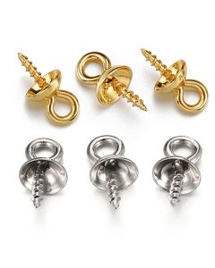 Stainless Steel Sheep Eye Pearl Holder DIY Ornament Accessories
