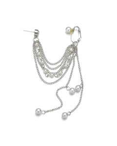 Pearl Multi-layer Chain Ear Bone Clip Personalized Fashion Earrings Female One Temperament Tassel Ear Clip Earrings