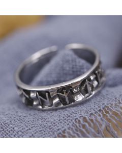 Retro Alloy Viking  Ring Geometric Symbol Adjustable Ring Male