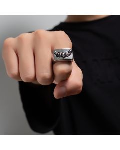 Domineering Wings Skull Glossy Ring
