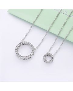 New Round Inlaid Stone Large And Small Necklace
