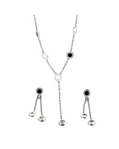 Fashionable Roman Black Dot Tassel Clavicle Necklace