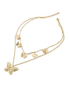 Fashion Hollow Multi-layer Butterfly Necklace