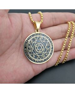 Golden oiled six-pointed star pendant
