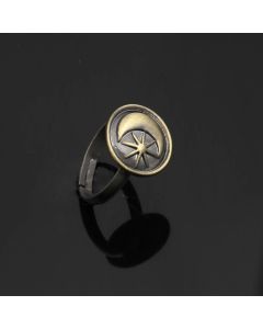 Vintage Bronze Star Moon Ring