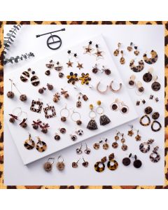 Korean fashion sexy leopard earrings exaggerated personality temperament earrings for round face with thin face earrings