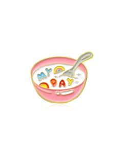 Cute And Good Mood Oil Dripping Milk Bowl Dripping Brooch