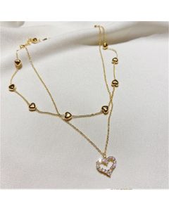 Double Layer Crystal Necklace