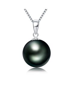 European And American Style Slightly Flawed 9-10mm Tahitian Black Pearl Necklace