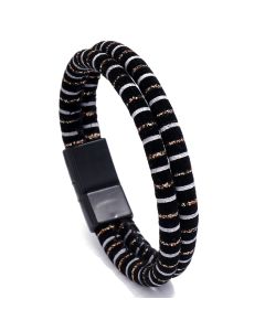 Men's Leather Jewelry Jewelry Ethnic Style Retro Alloy Magnetic Buckle Leather Bracelet