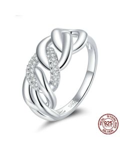 Fashion Interlocking Ring Sterling Silver