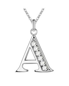 26 Letters A-Z Free Shipping silver plated Necklace Stamp fashion silver jewelry Fashion Pendant best birthday gift